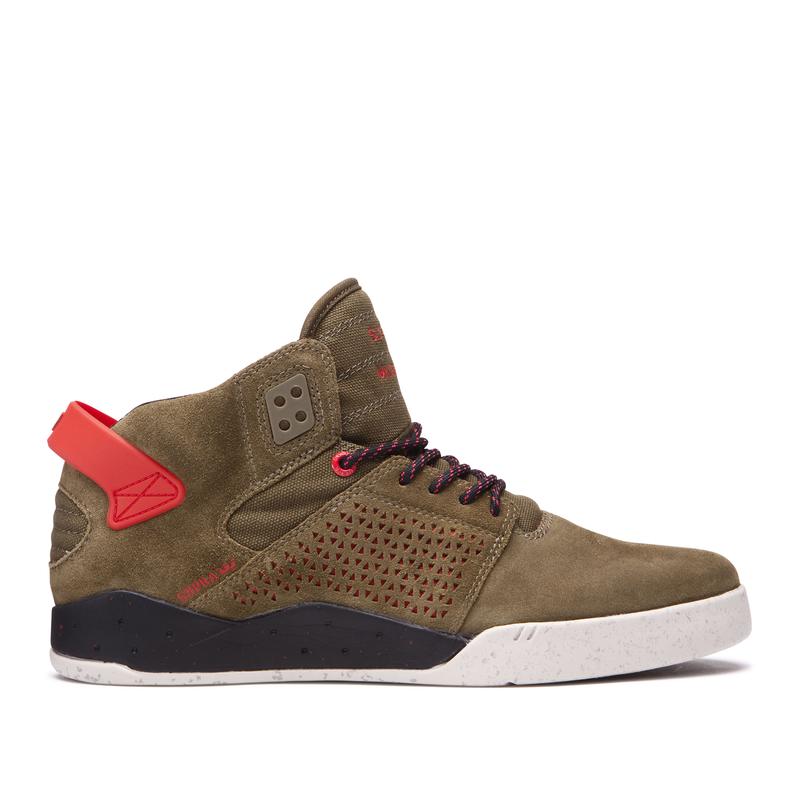 Buty Supra SKYTOP III - Sneakersy Wysokie Damskie - Oliwkowe (BKZH-62549)